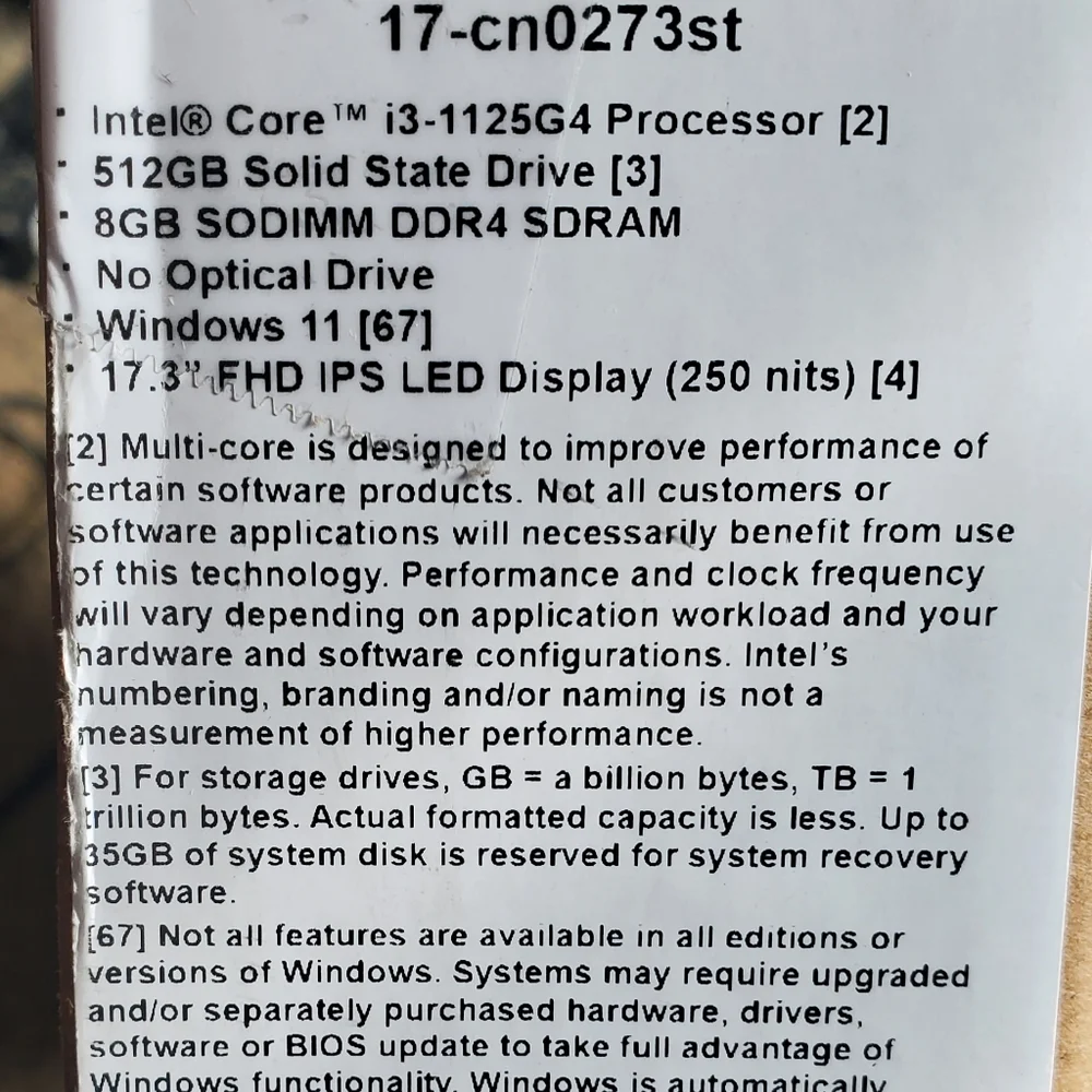 HP 17-cn0273st 17.3